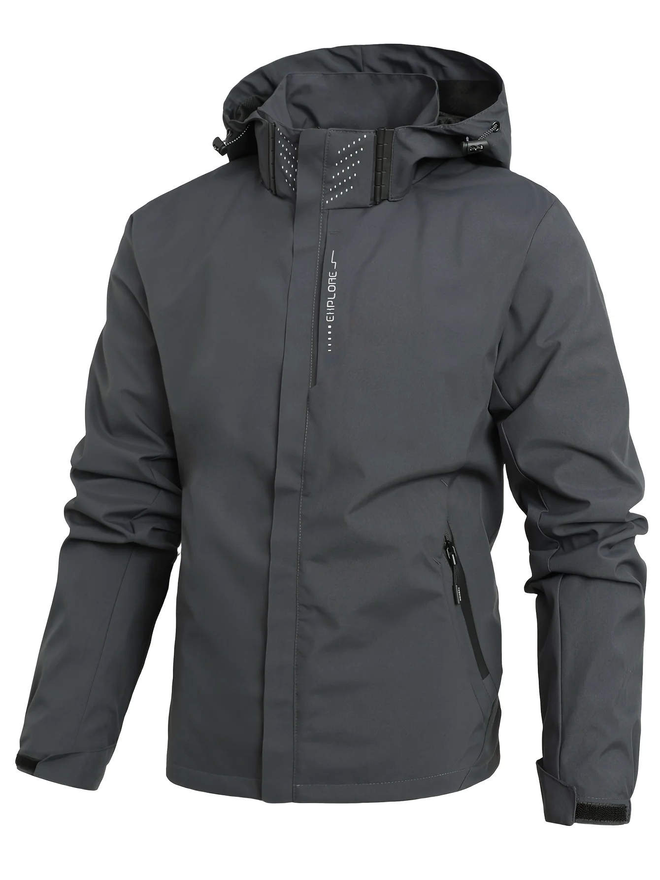 Mens Waterproof Windproof Hiking Rain Jacket with Hood
