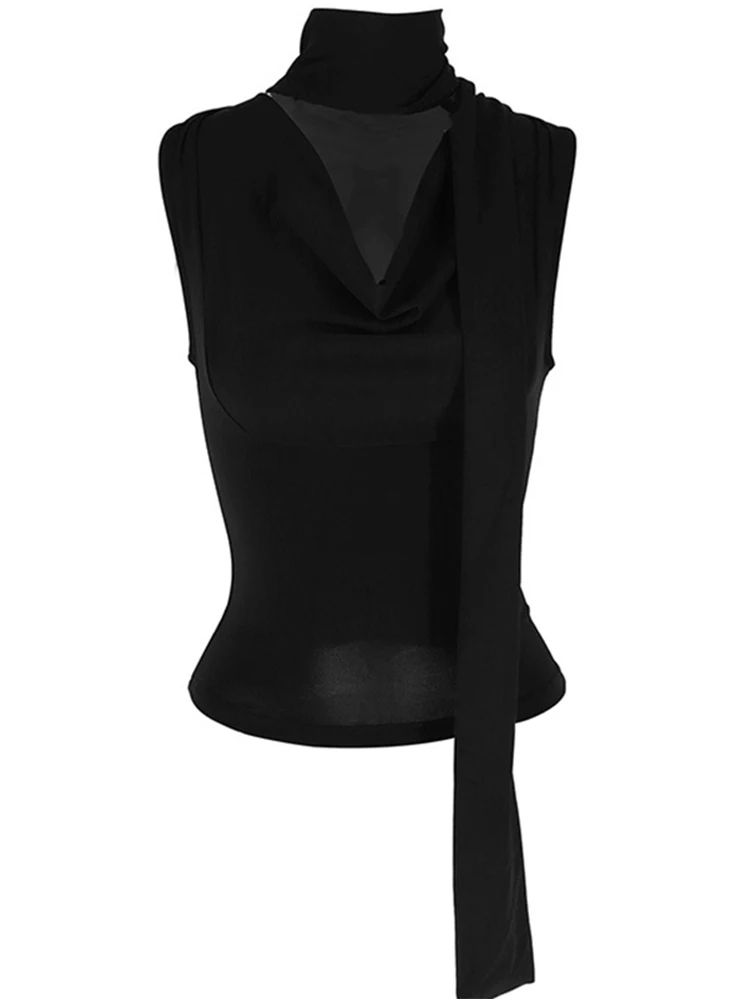 Womens V-Neck Bandage Slim Tank Top – Sexy Streetwear Knitted Crop