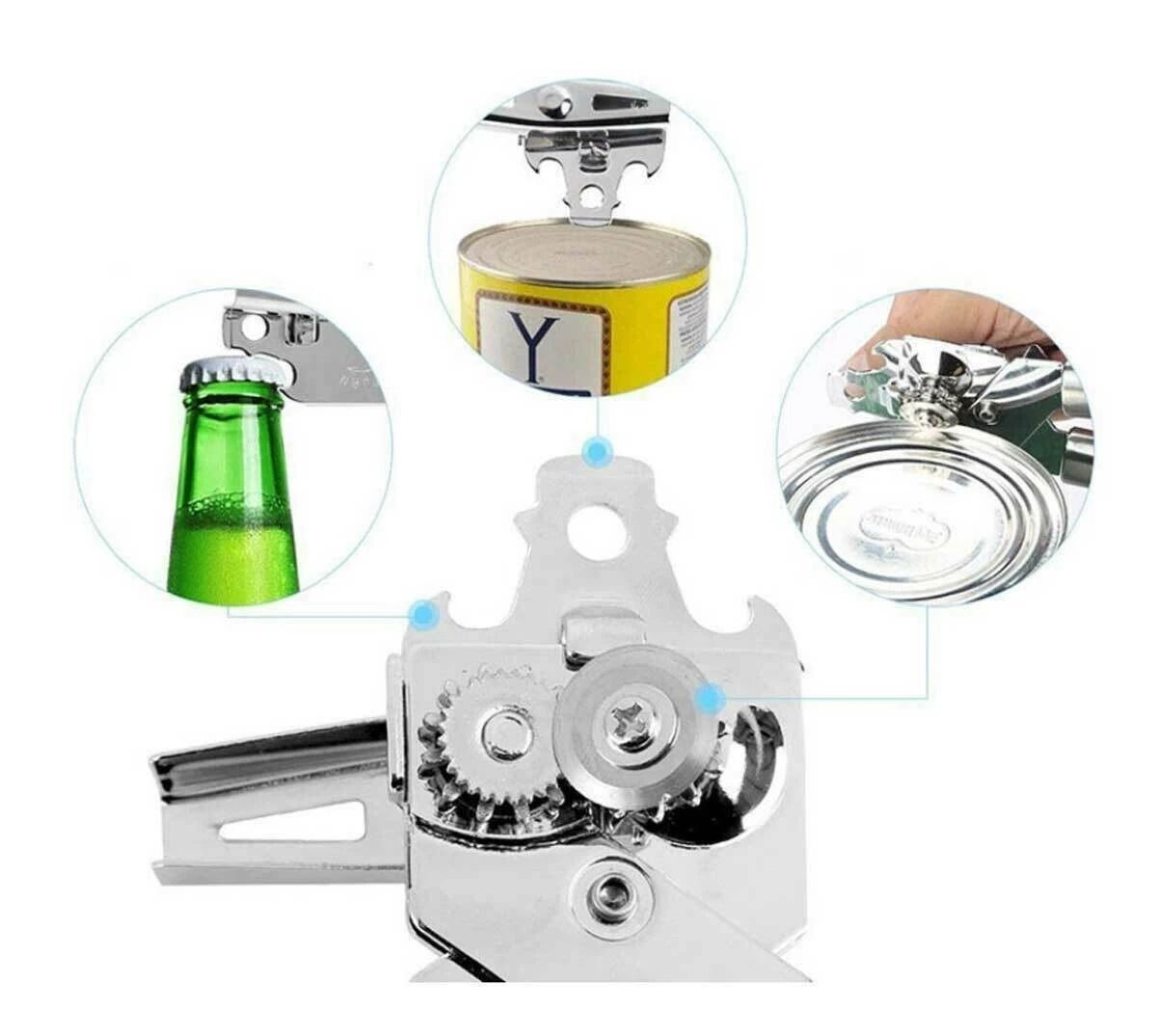 Stainless Steel Heavy Duty CAN OPENER, Strong Blades, Professional Chef Tool NEW