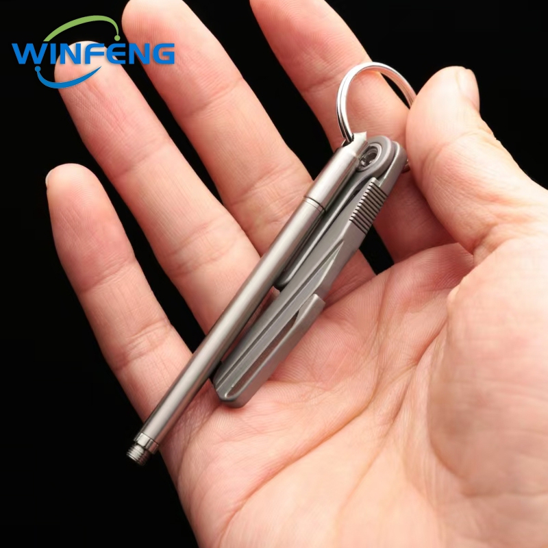Titanium Everyday Carry Tactical Pen Self Defense Ballpoint with Emergency Glass Breaker