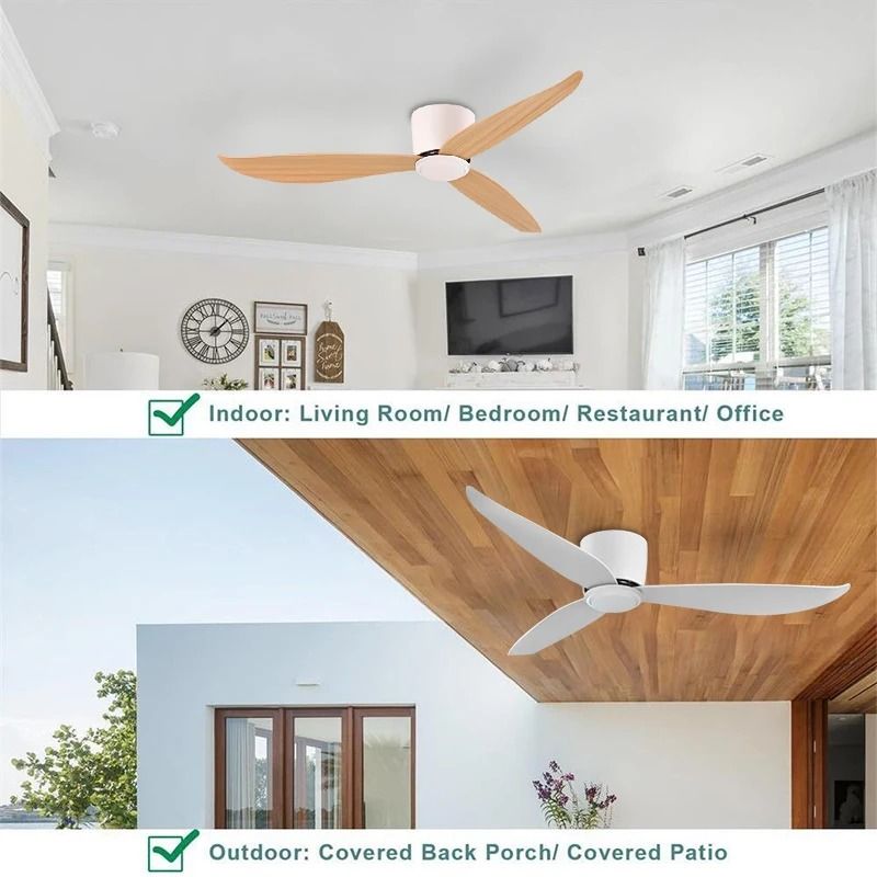Modern LED Ceiling Fan with 6 Speed Settings and Light Strip
