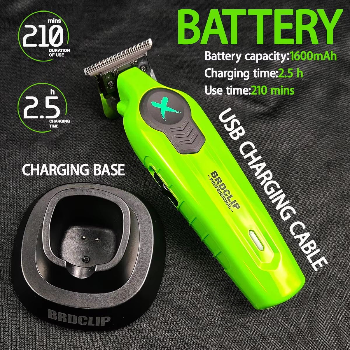 BRDCLIP FA1T Professional Hair Trimmer – Precision Electric Clipper with Carving Blade, Gradient Finish & Charging Stand