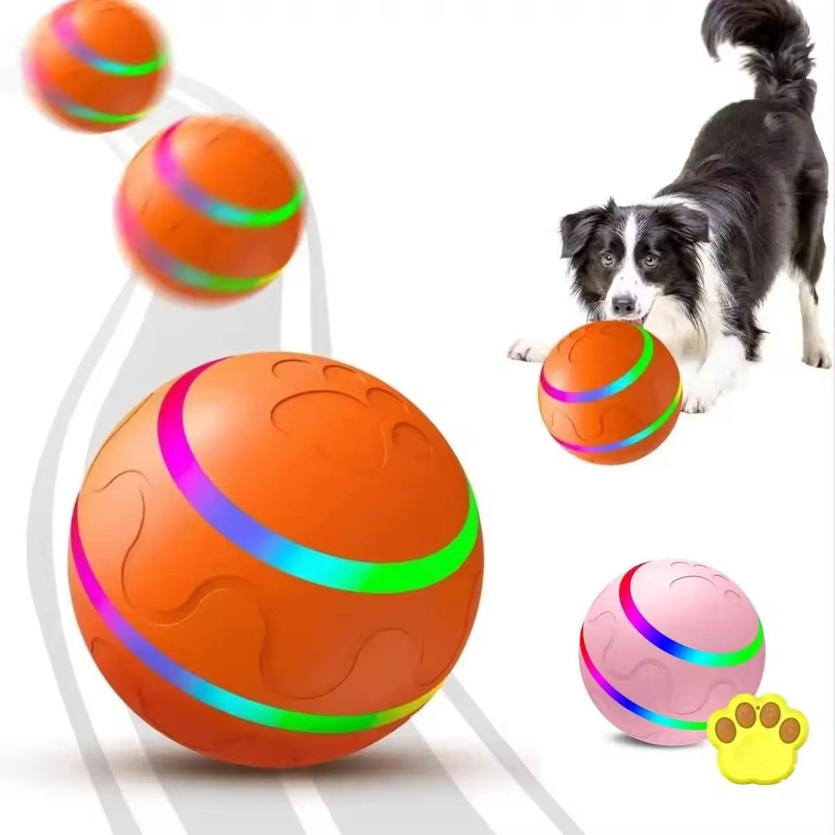 Waterproof Interactive Dog Ball with Remote Control, Rolling and Jumping Play