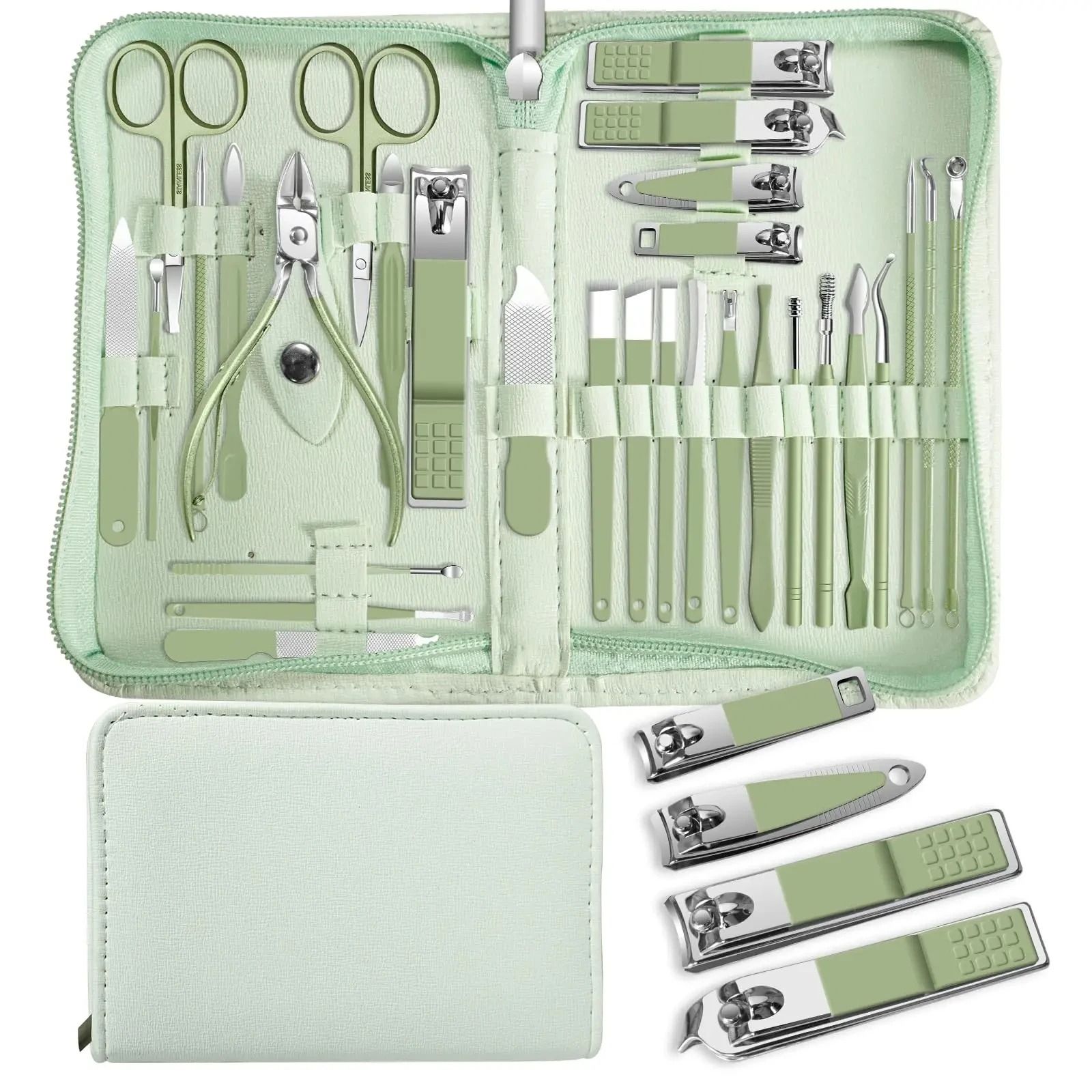 Professional 30 Piece Manicure and Pedicure Set with Stainless Steel Tools