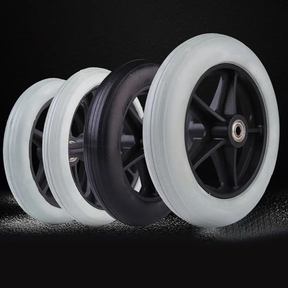 Heavy Duty Wheelchair Front Caster Wheel Solid Tire Replacement 6 7 8 Inch