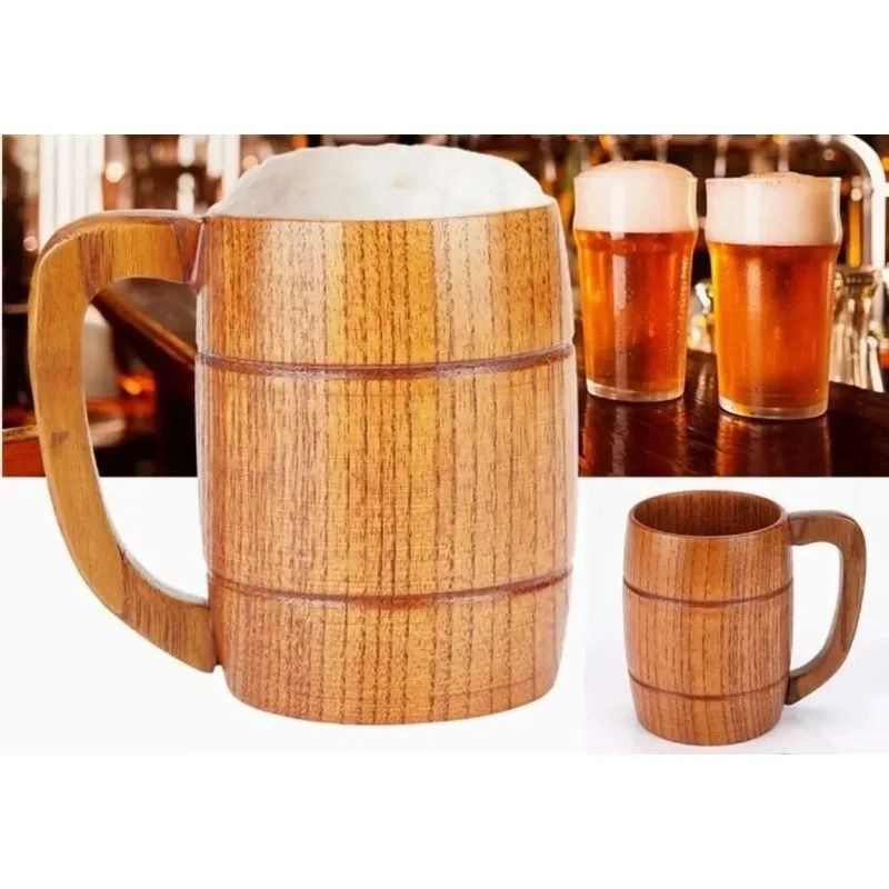 Wooden Barrel Style Beer Mug
