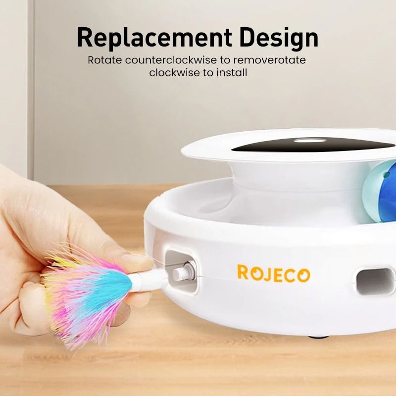 ROJECO 2 in 1 Smart Automatic Interactive Cat Toy Set