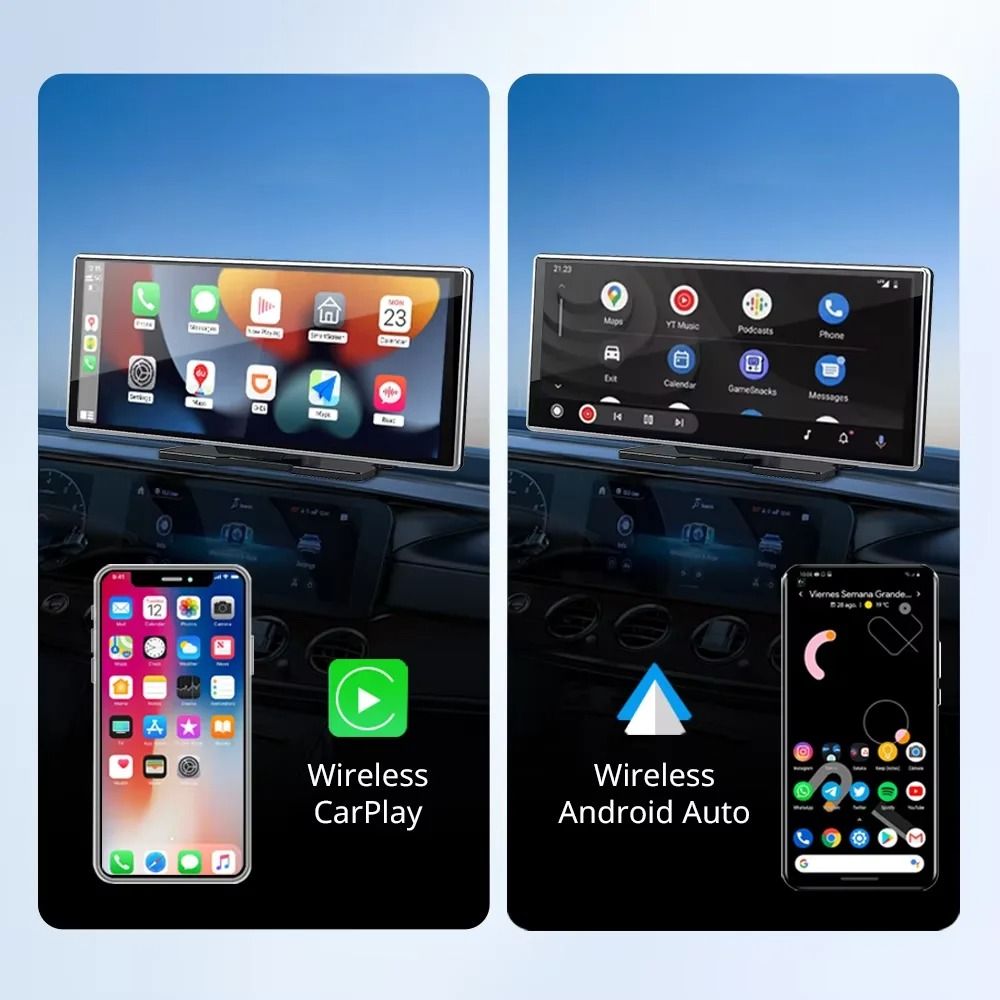 11.26 Inch Touchscreen Car Multimedia Video Player with Dual Lens DVR and Wireless CarPlay