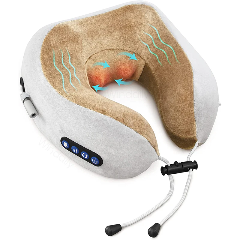 Neck Massager with Heat and Vibration U Shaped Neck and Shoulder Pillow