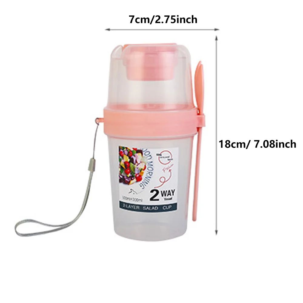 Portable Meal Prep & Breakfast On The Go Cups – Leak-Resistant Yogurt, Cereal & Salad Parfait Containers with Fork