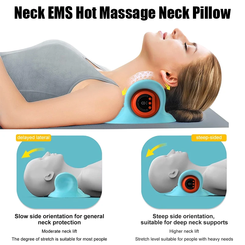 Chiropractic Traction Electric Cervical Massager Neck Stretcher Head Acupoint Massage Pillow Shoulder Body Massager