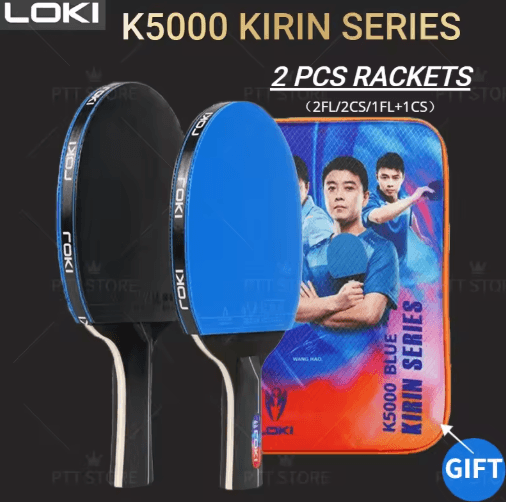 LOKI K5000 Table Tennis Racket Set – 2pcs Ping Pong Paddles with High-Performance Rubber