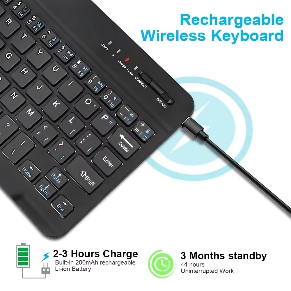 Silent Mini Wireless Keyboard Bluetooth Rechargeable Gaming Keyboard