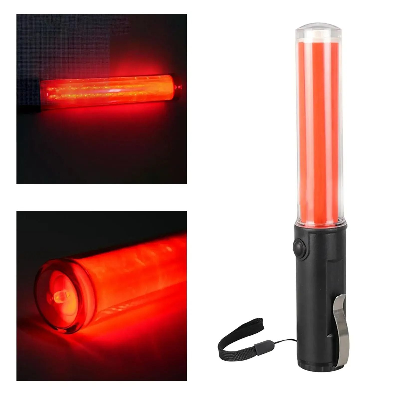LED Traffic Signal Baton Warning Light Wand with Multiple Flashing Modes