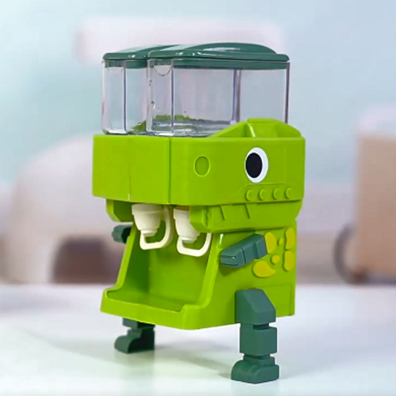Children's Dinosaur Dual Water Dispenser Toy – Cute Pink & Blue, Cold/Warm Water Juice Drinking Fountain.
