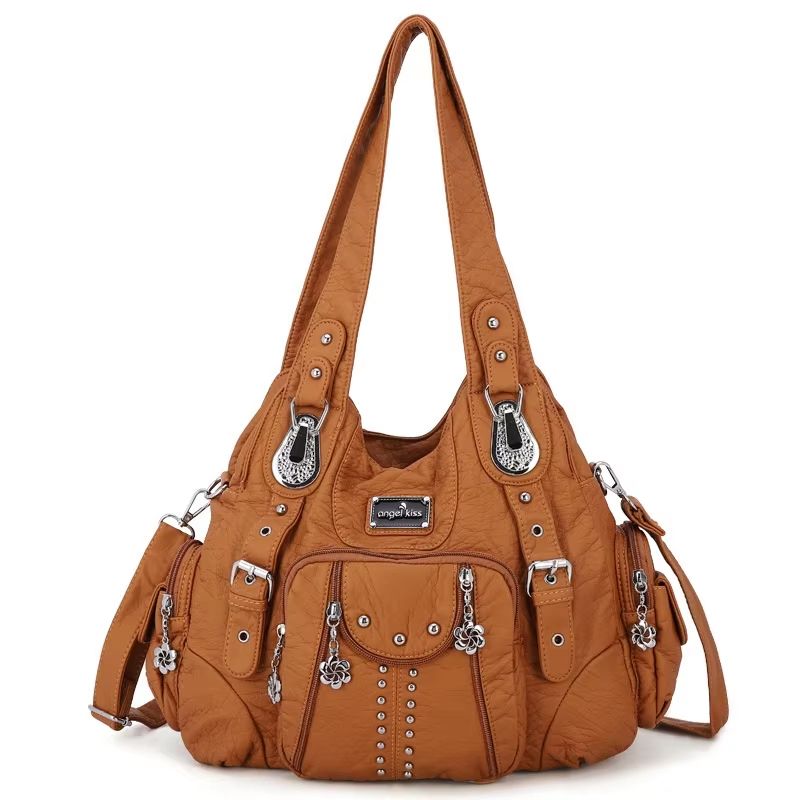 Angelkiss PU Leather Women's Handbag Shoulder Bag Large Fashion Satchel