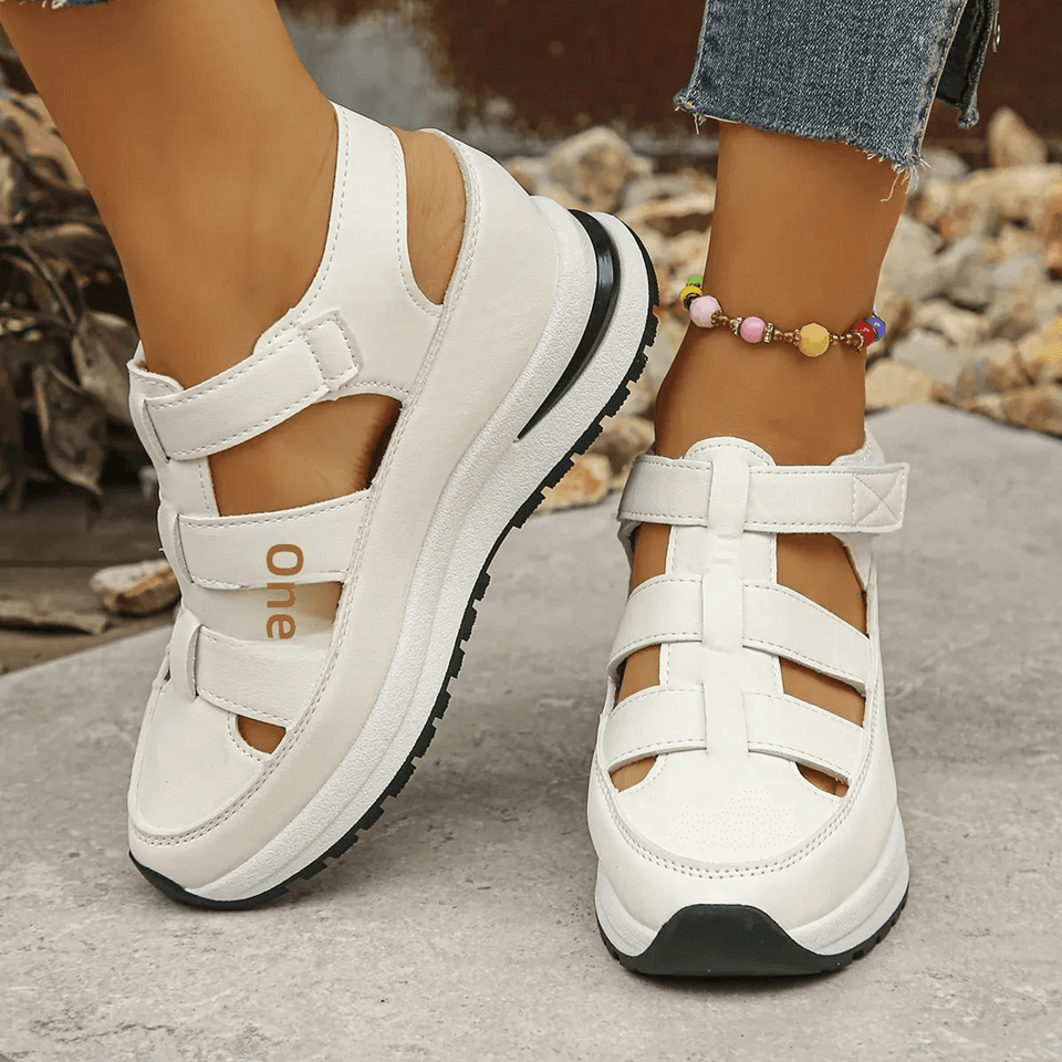 EleganceStep Closed Toe Ankle Strap Wedge Sandals for Women