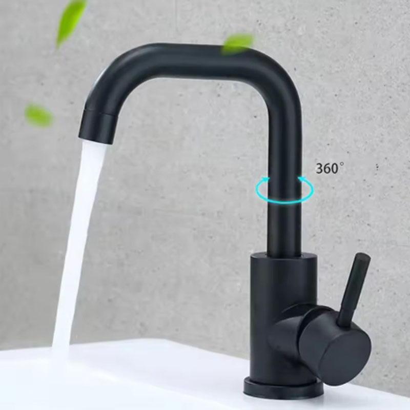 Stainless Steel Bathroom Faucet Swivel Single Lever Sink Mixer Tap
