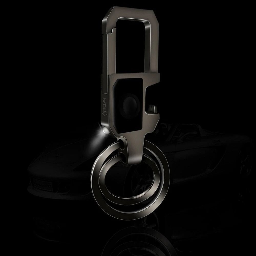 LED Bottle Opener Keychain with Flashlight Zinc Alloy Key Ring Gift