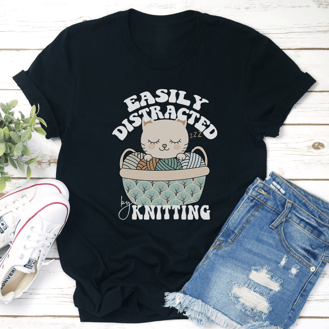 Easily Distracted By Knitting Tee