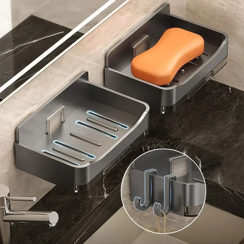 Free-Punching Wall Mounted Double Layer Soap Holder