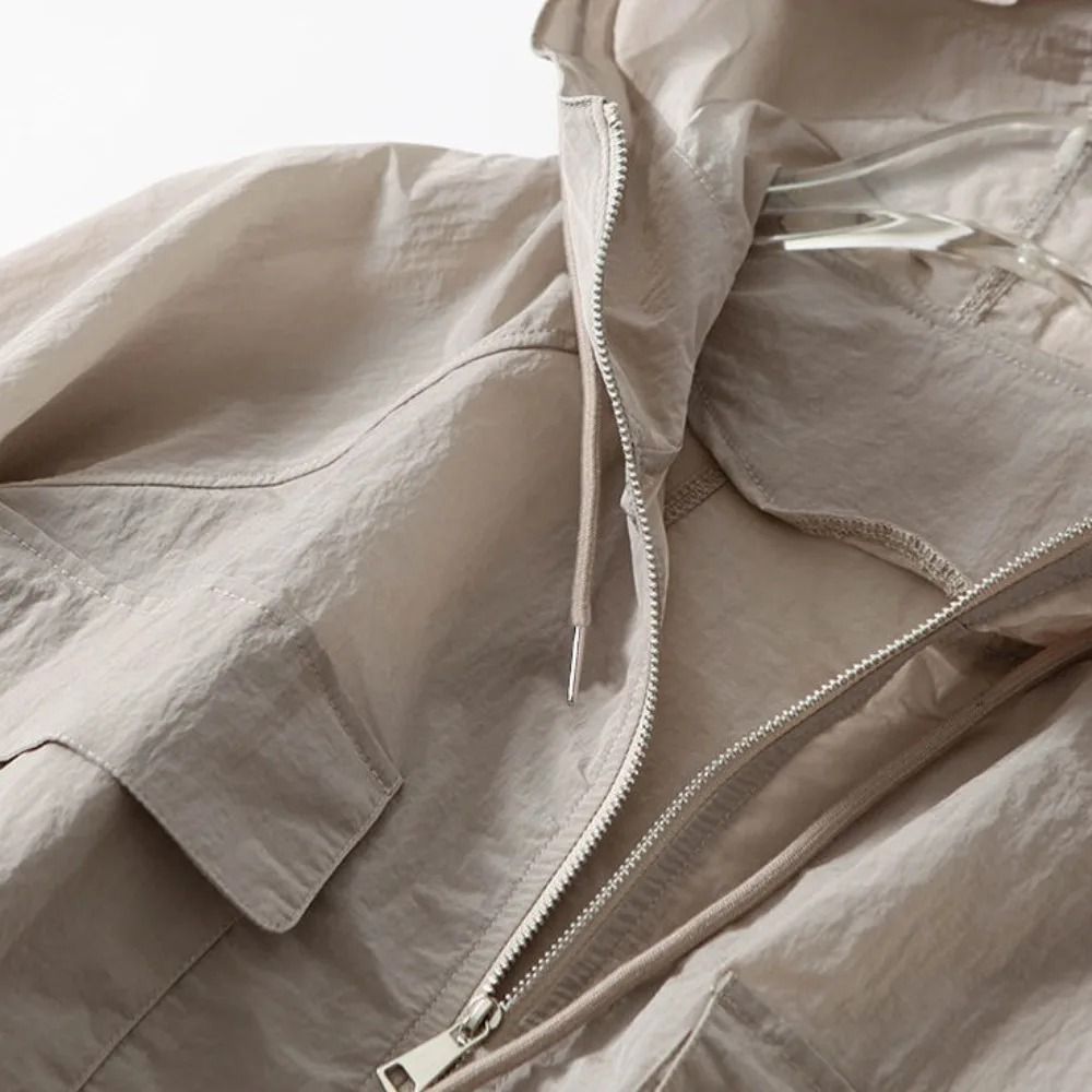 Women Thin Sunscreen Jacket Loose Waterproof Quick Dry Summer Coat