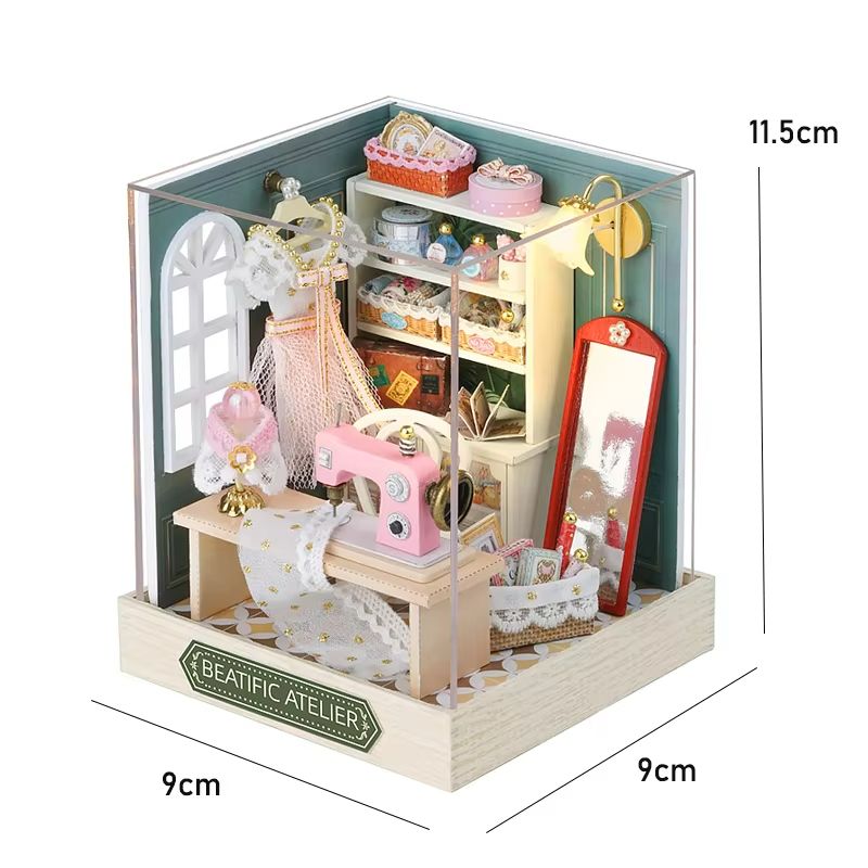 CozyDream DIY Miniature Dollhouse Kit with Furniture & Lights – 3D Wooden Puzzle Home
