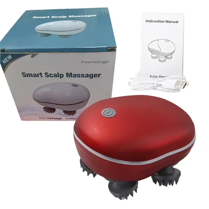 Red Light Therapy Head Massager, Electric Scalp & Body Relax Massage Tool, Muscle Fatigue & Stress Relief