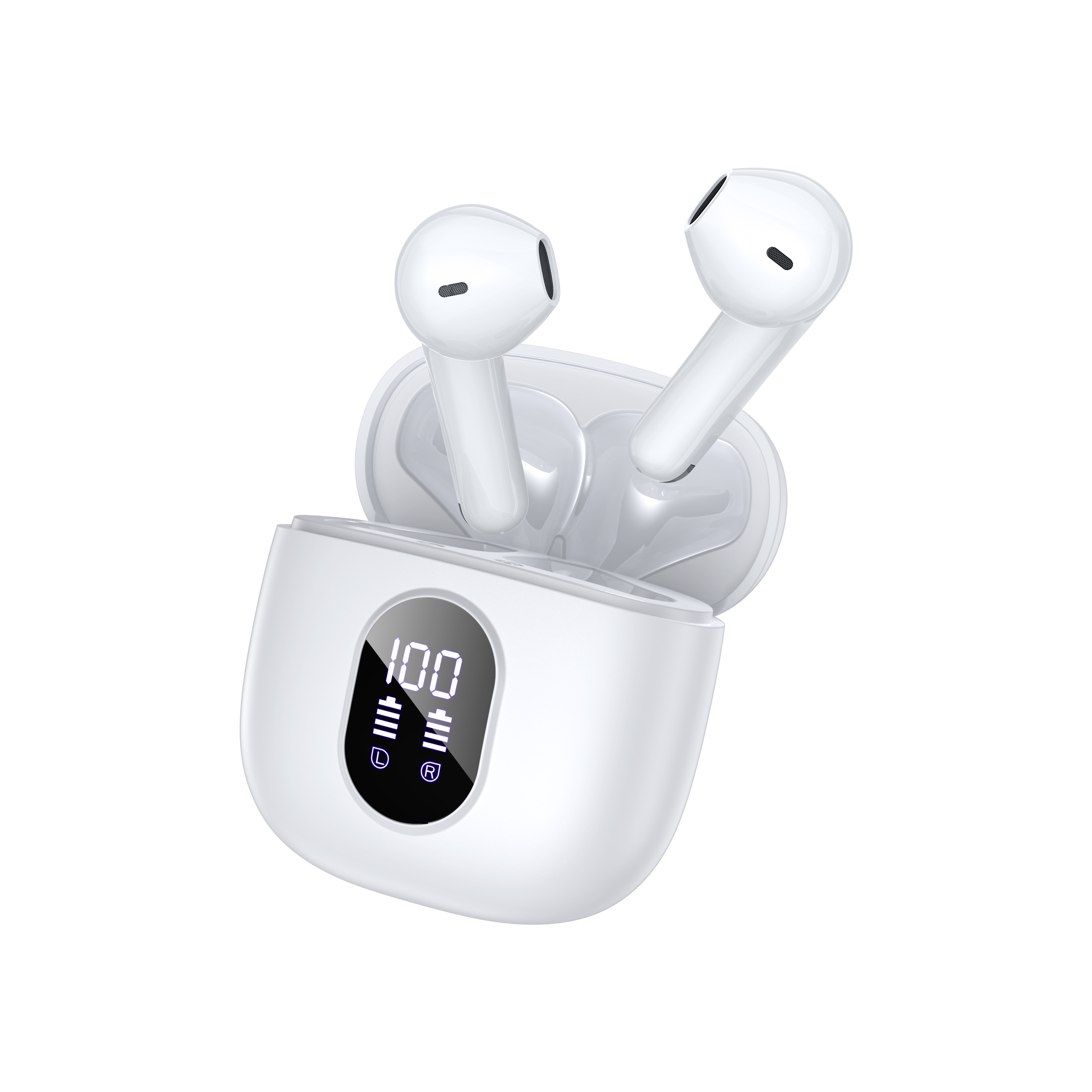 Bluetooth ENC Earphones True Wireless Stereo with Noise Cancellation & Digital Display TWS Earbuds with Mic