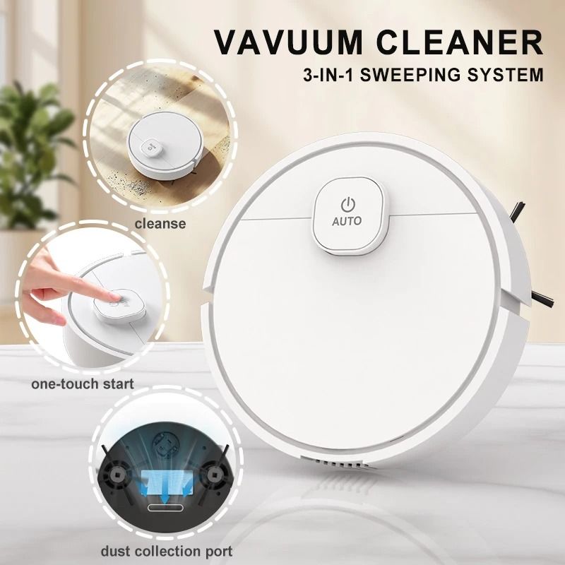 Automatic Robotic Vacuum Cleaner for Home Sweeping and Mopping
