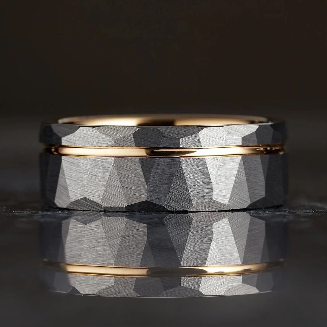 Hammered Tungsten Carbide Professional Wedding Band