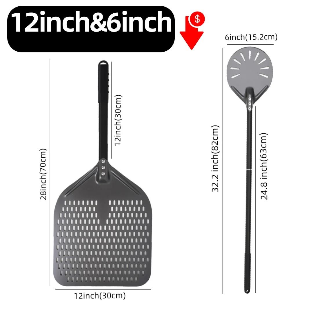 Aluminum Pizza Peel Bread Paddle with Wooden Handle