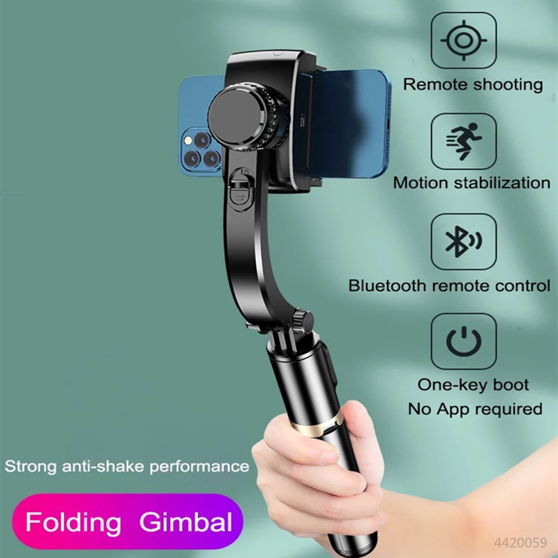 Foldable Gimbal Stabilizer Selfie Stick with Wireless Tripod & Bluetooth Shutter Monopod
