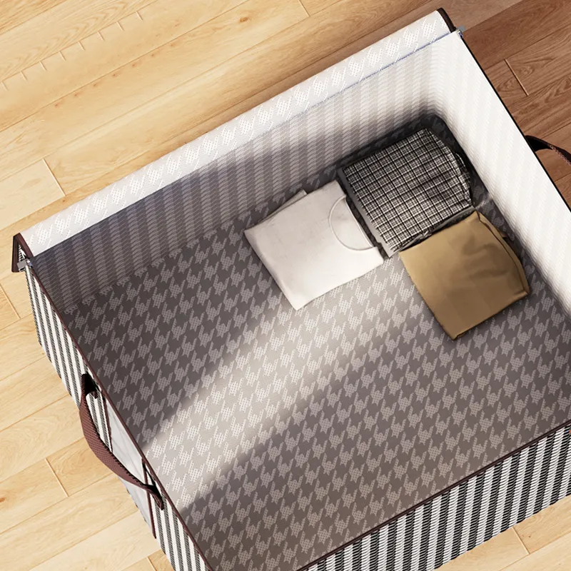 Quilt Storage Box, Dustproof Organizers, Non-Woven Wardrobe Space Saving Bag, House-Moving Bedding Box, Travel Storage