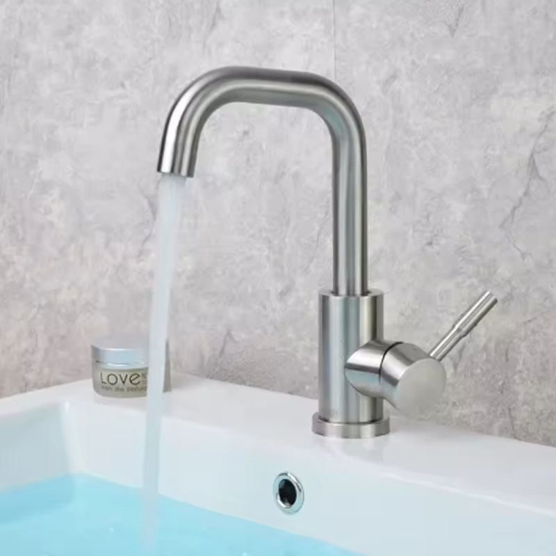 Stainless Steel Bathroom Faucet Swivel Single Lever Sink Mixer Tap