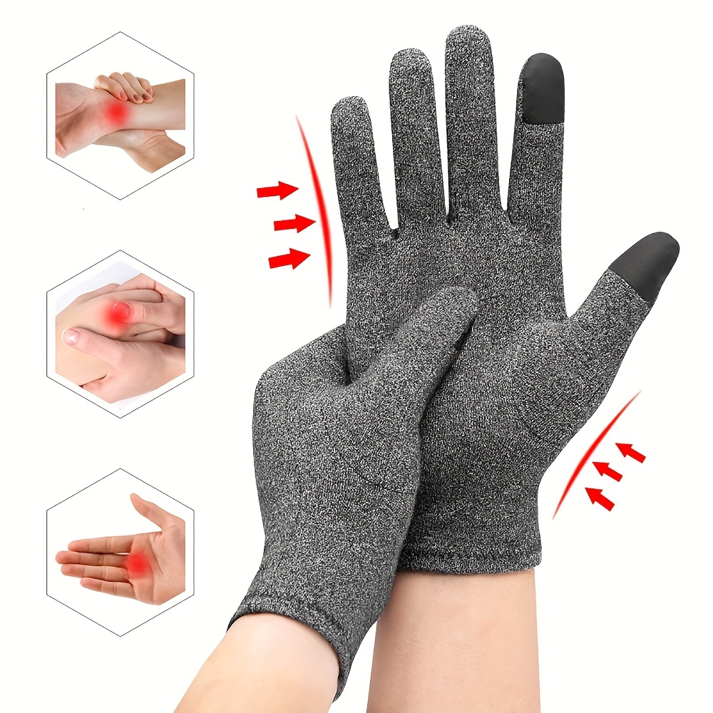 Touch Screen Compression Gloves with Full Finger Palm Support for Daily Hand Comfort