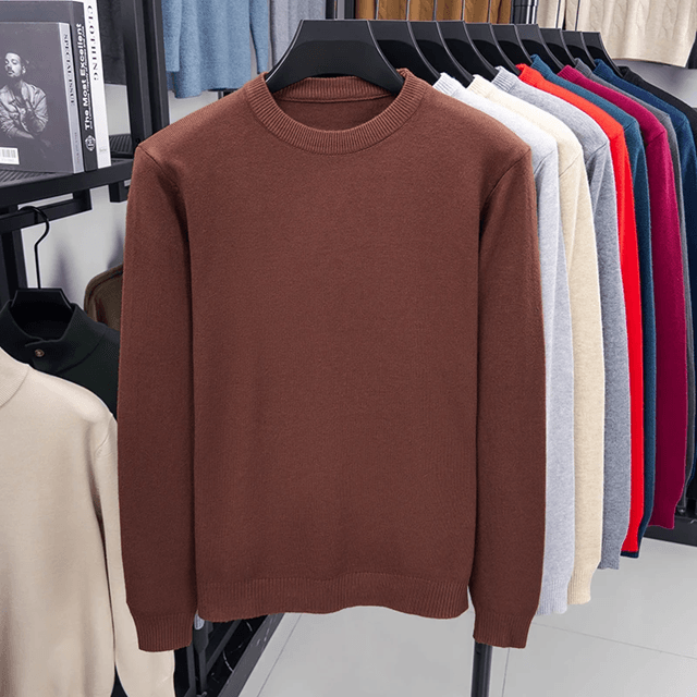 Modern Diamond Knit Crew Neck Sweater Mens Casual Pullover