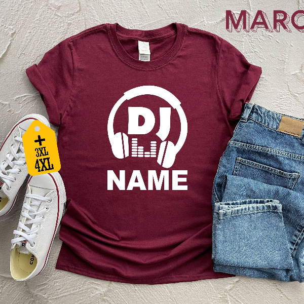 Customized DJ Shirt With Name, Personalized Gift, Funny Disc Jokey Shirt, Custom DJ Tee, Music Lover Shirt