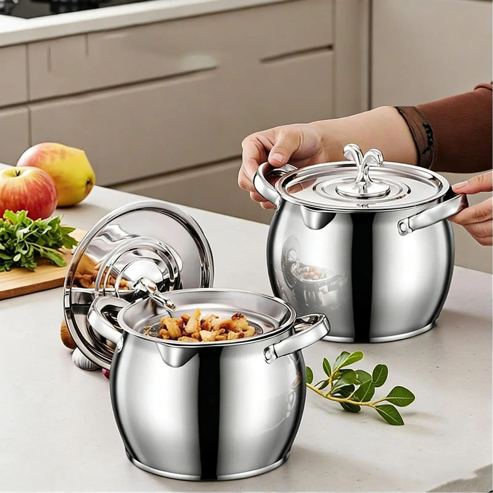 Stainless Steel Grease Container with Strainer Lid