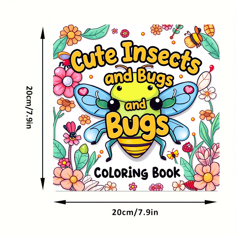Cute Insects and Bugs Coloring Book for Adults, Colouring Book and Drawing Supplies for Christmas, Thanksgiving