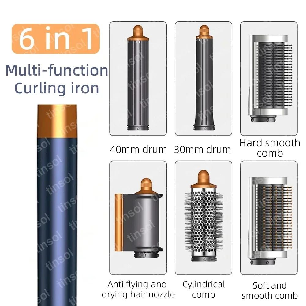 6 in 1 Multi Function Hair Dryer Styling Kit with Curling and Volumizing Attachments