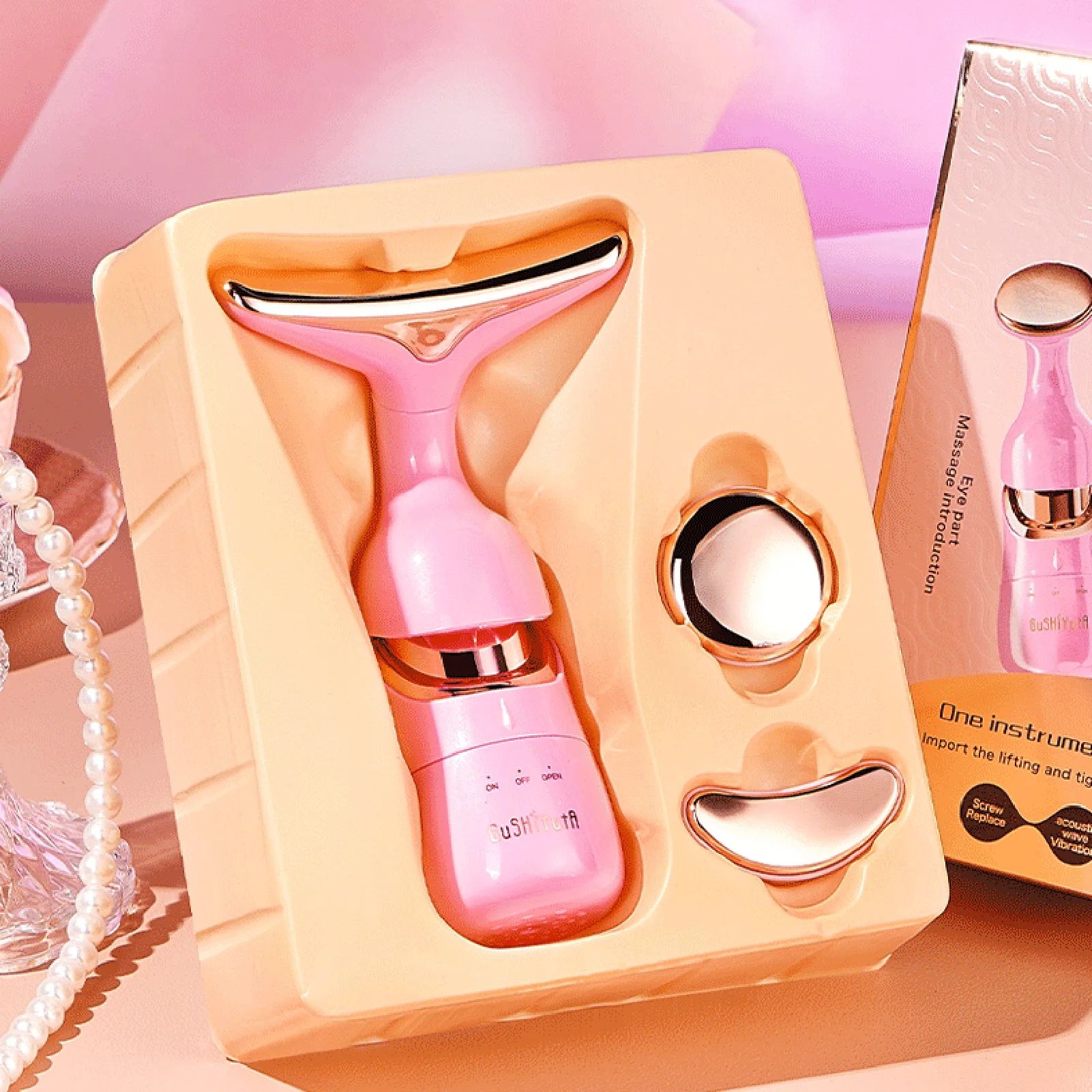 3 in 1 Facial Firming & Lifting Device for Face, Neck & Eyes, Anti-Aging Massage Face Slimmer Sculpting Tool at Home