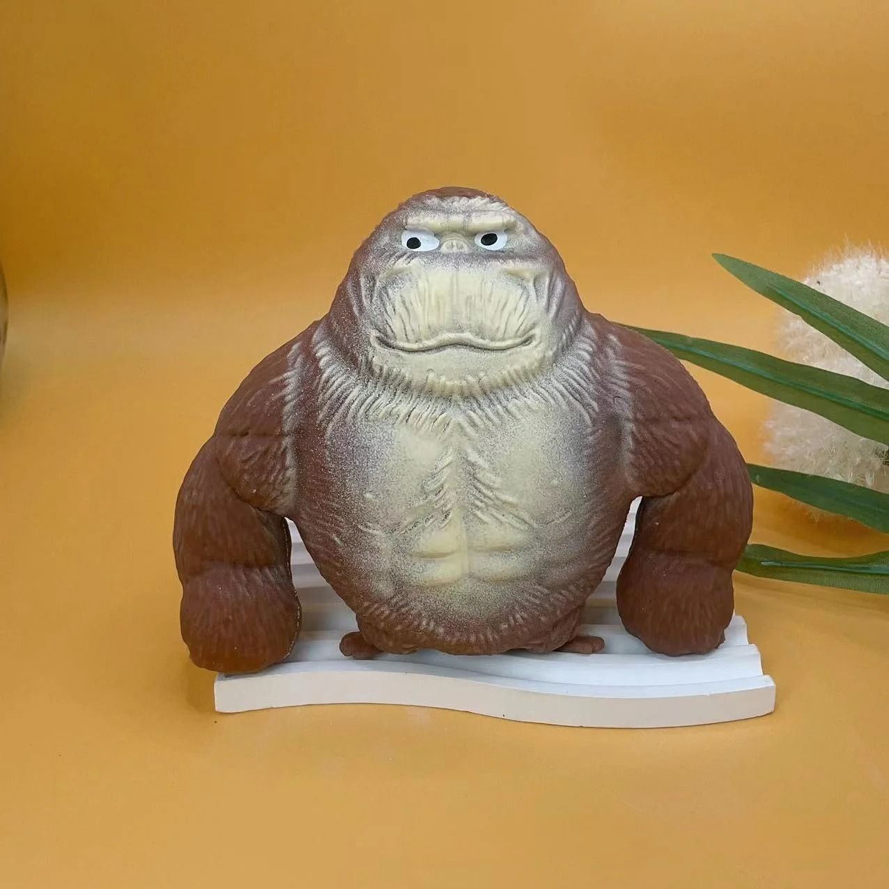 Funny Gorilla Figurine Stretchable Monkey Statue Squeeze Animal Desk Decor