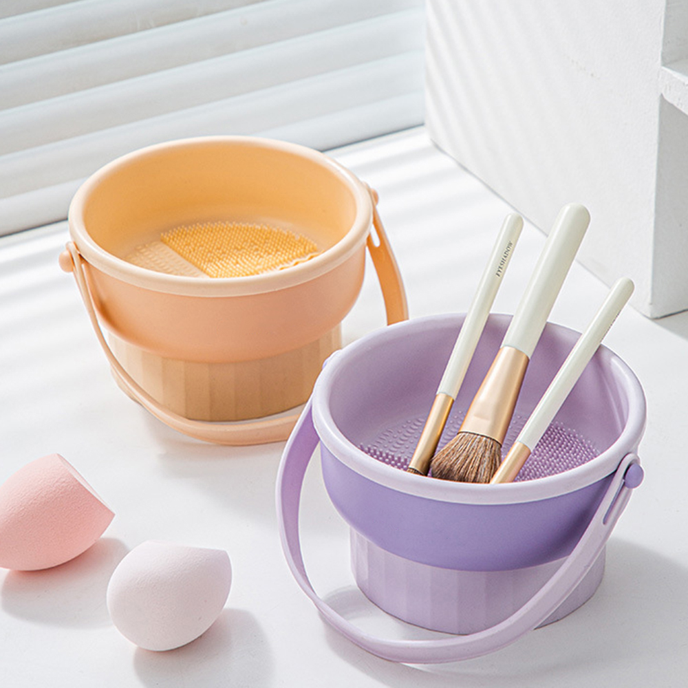 Brush Cleaning Tool Storage Set, Beauty Egg Makeup Cleaning, Silicone Drying Shelf