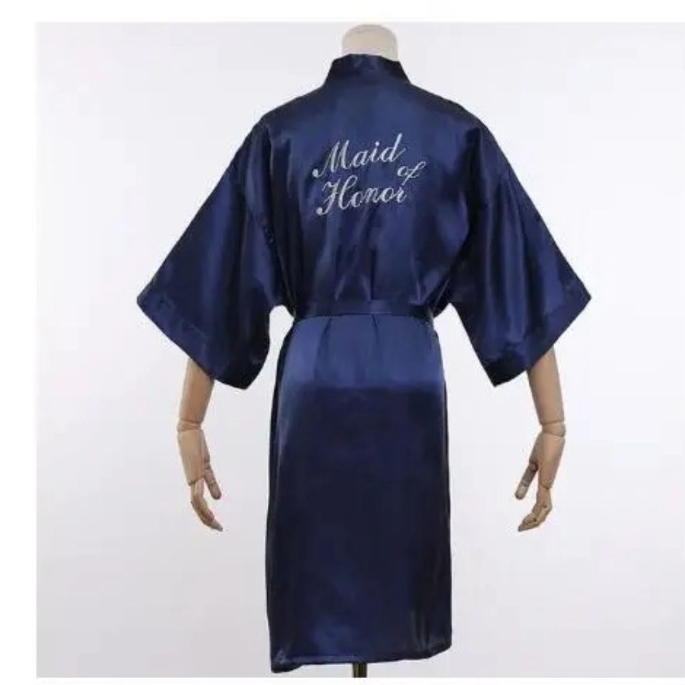 Floral Bride Bridesmaid Short Kimono Robe for Wedding Party