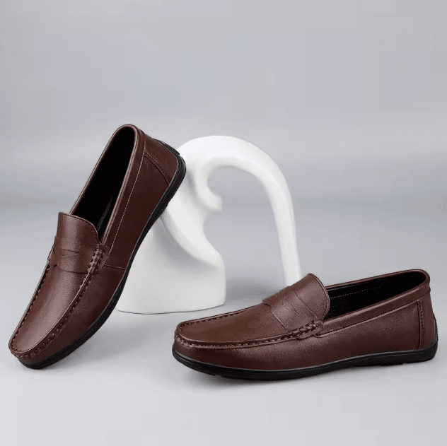 UrbanClassic Men Genuine Leather Loafers Breathable Slip On Casual Boat Shoes