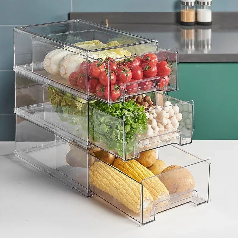 FreshSlide Refrigerator Storage Drawer Organizer Box