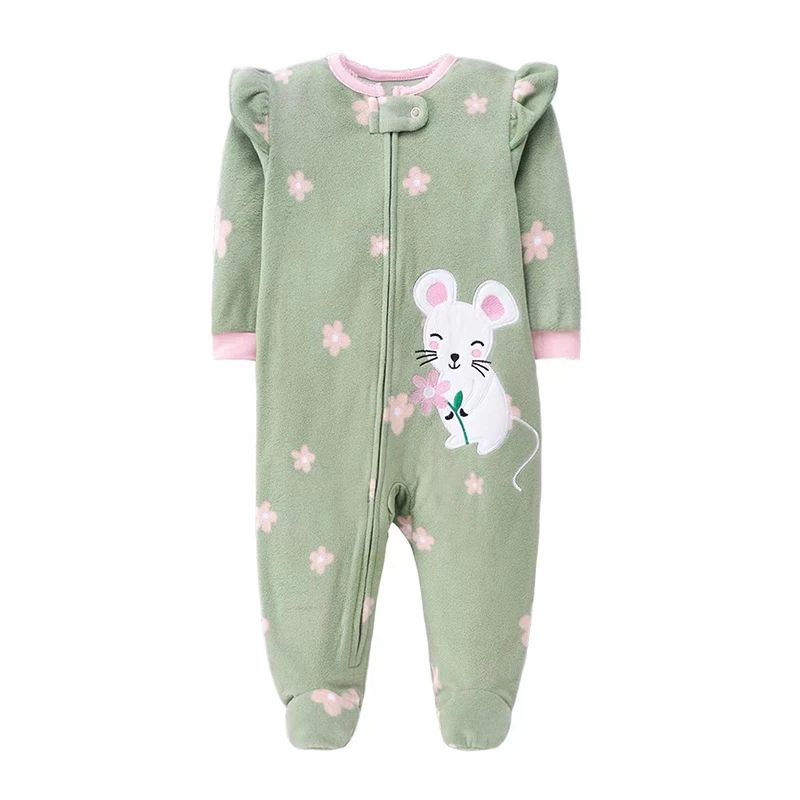CozyCritter Baby Fleece Romper Hooded Animal Zipper Jumpsuit