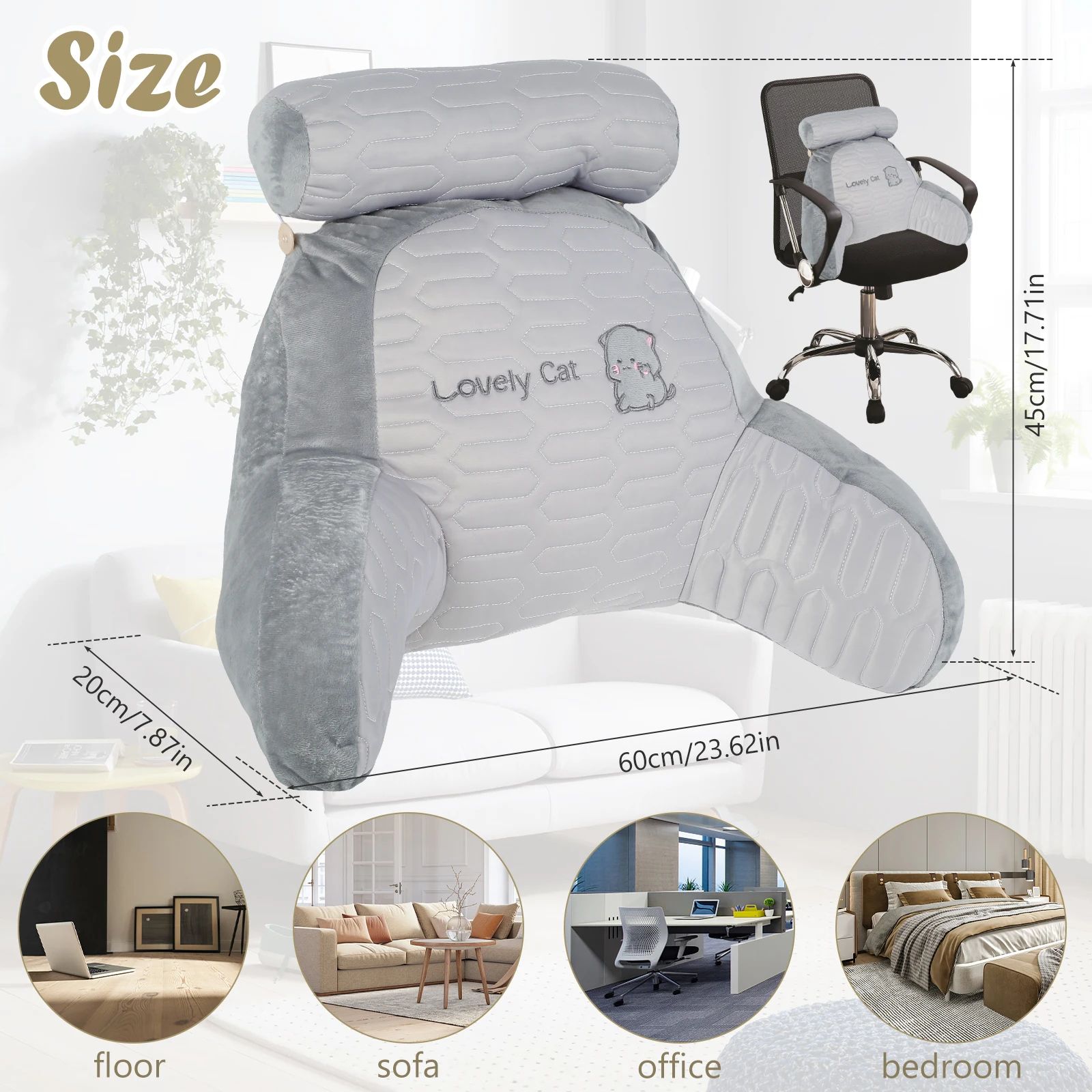 Triangular Backrest Reading Pillow Cushion