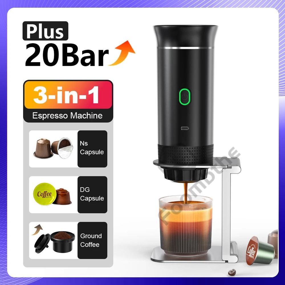 Wireless Portable Espresso Coffee Maker for Car, Home, and Camping